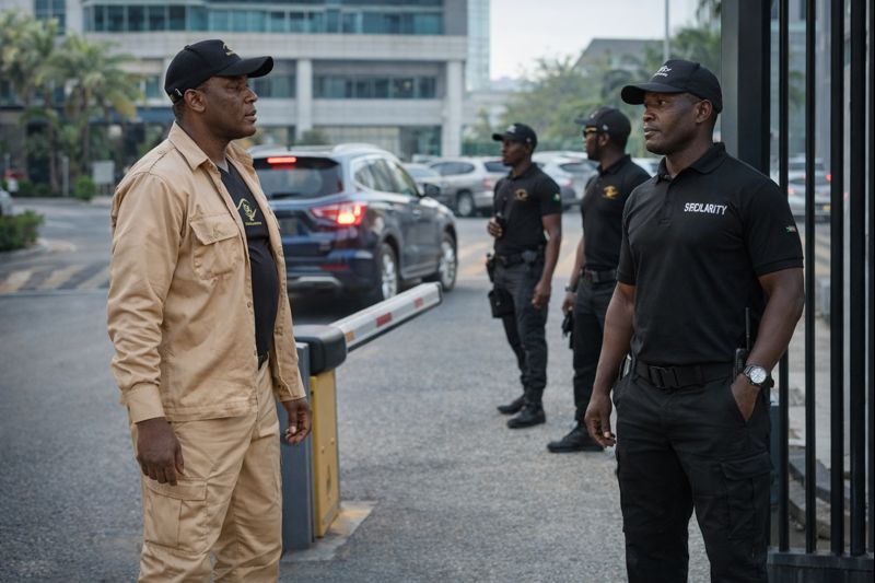 Agent de sécurité SK SECURITY en poste